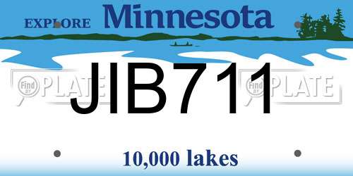 JIB711 Minnesota License Plate