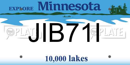 JIB71I Minnesota License Plate