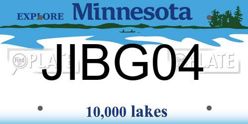 JIBG04 Minnesota License Plate