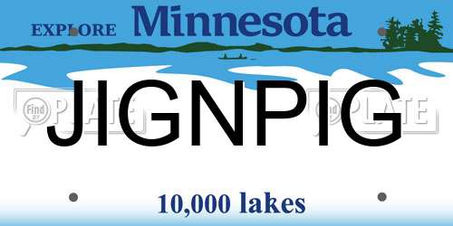 JIGNPIG Minnesota License Plate