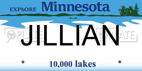 JILLIAN Minnesota License Plate