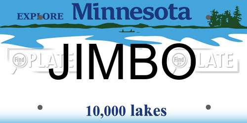 JIMBO Minnesota License Plate