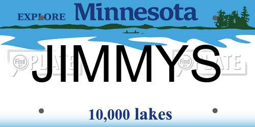 JIMMYS Minnesota License Plate
