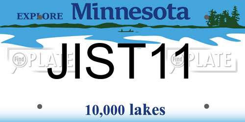 JIST11 Minnesota License Plate