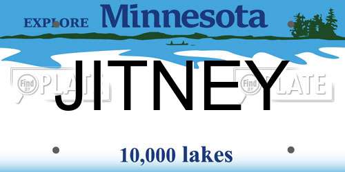 JITNEY Minnesota License Plate