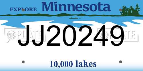 JJ20249 Minnesota License Plate