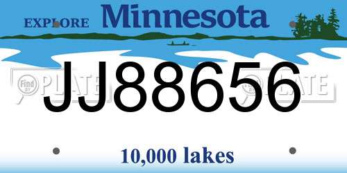 JJ88656 Minnesota License Plate