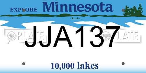 JJA137 Minnesota License Plate