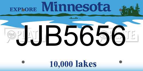 JJB5656 Minnesota License Plate