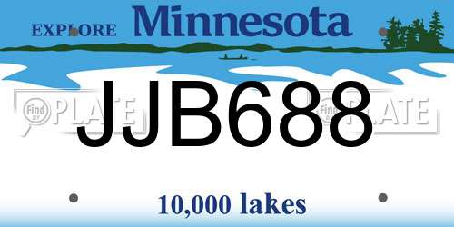 JJB688 Minnesota License Plate