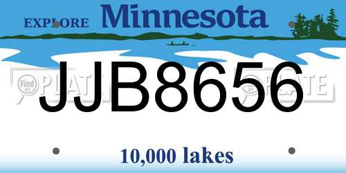JJB8656 Minnesota License Plate