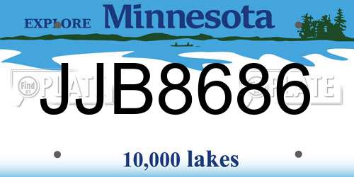 JJB8686 Minnesota License Plate