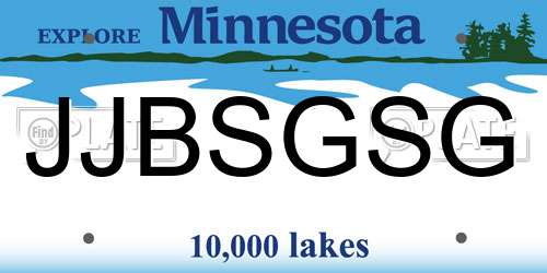 JJBSGSG Minnesota License Plate