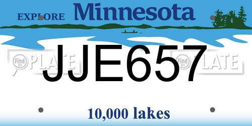 JJE657 Minnesota License Plate