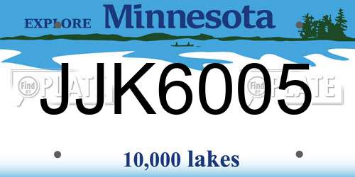 JJK6005 Minnesota License Plate