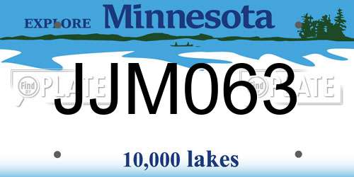 JJM063 Minnesota License Plate