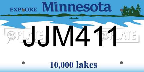 JJM411 Minnesota License Plate