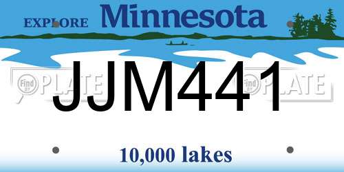 JJM441 Minnesota License Plate