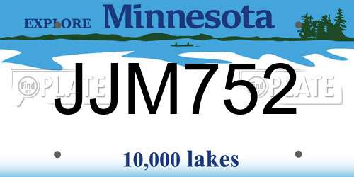 JJM752 Minnesota License Plate