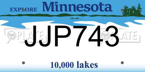JJP743 Minnesota License Plate
