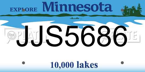 JJS5686 Minnesota License Plate