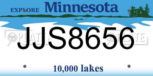 JJS8656 Minnesota License Plate