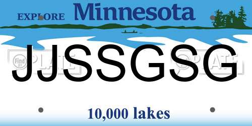 JJSSGSG Minnesota License Plate