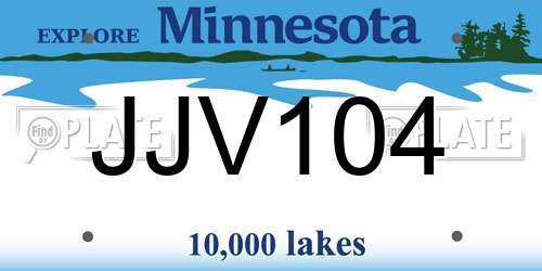 JJV104 Minnesota License Plate