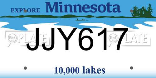 JJY617 Minnesota License Plate