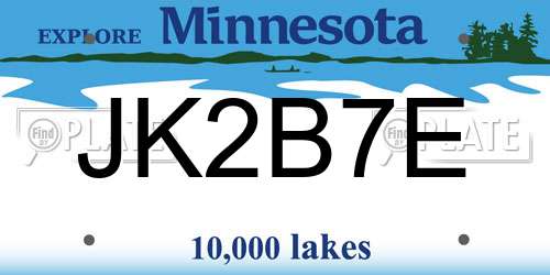 JK2B7E Minnesota License Plate