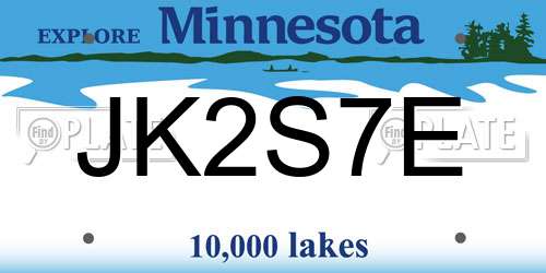 JK2S7E Minnesota License Plate