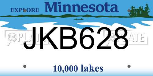 JKB628 Minnesota License Plate