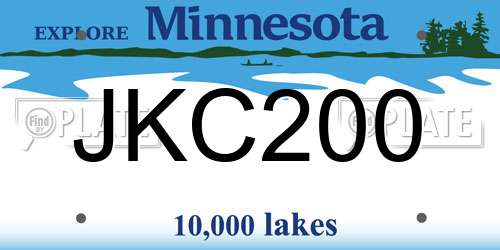 JKC200 Minnesota License Plate