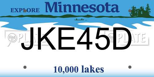 JKE45D Minnesota License Plate
