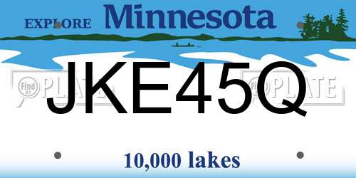 JKE45Q Minnesota License Plate