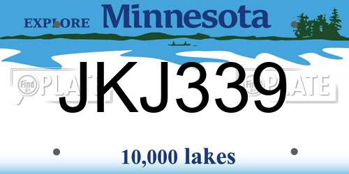 JKJ339 Minnesota License Plate