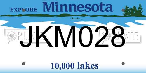 JKM028 Minnesota License Plate