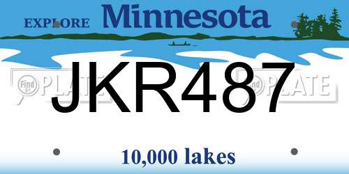 JKR487 Minnesota License Plate