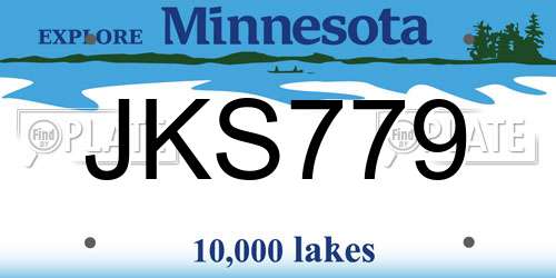 JKS779 Minnesota License Plate
