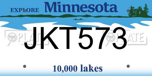 JKT573 Minnesota License Plate