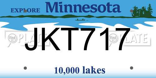JKT717 Minnesota License Plate