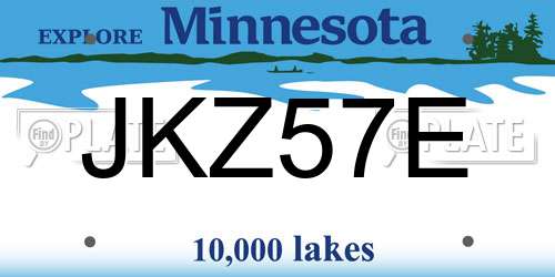 JKZ57E Minnesota License Plate