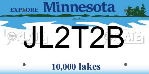 JL2T2B Minnesota License Plate