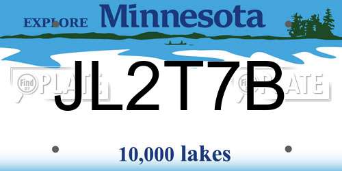 JL2T7B Minnesota License Plate