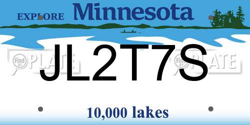 JL2T7S Minnesota License Plate