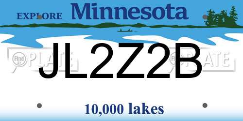 JL2Z2B Minnesota License Plate