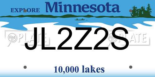 JL2Z2S Minnesota License Plate