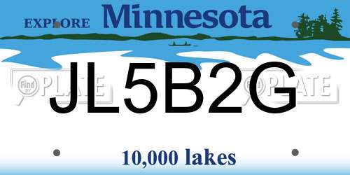 JL5B2G Minnesota License Plate
