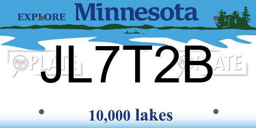 JL7T2B Minnesota License Plate