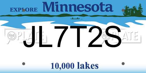 JL7T2S Minnesota License Plate